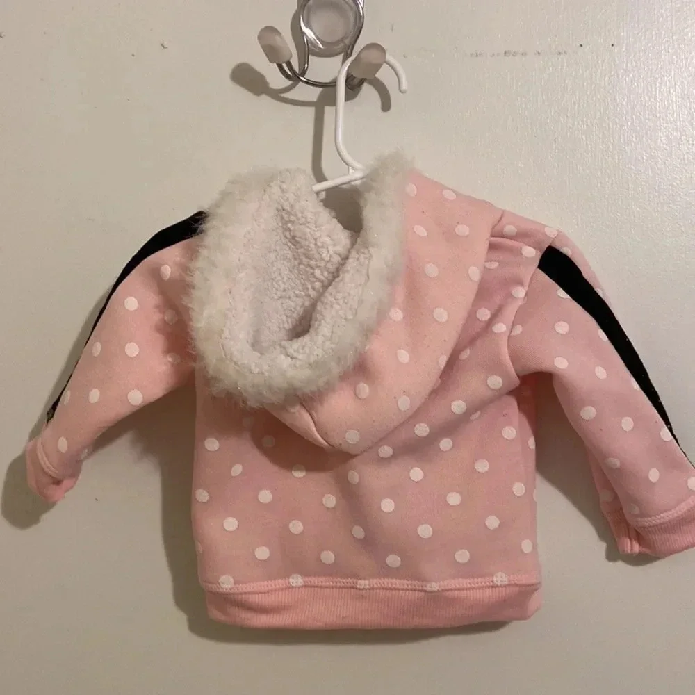 US Polo Assoc. pink polka dot zip up hoodie girls size 12 M